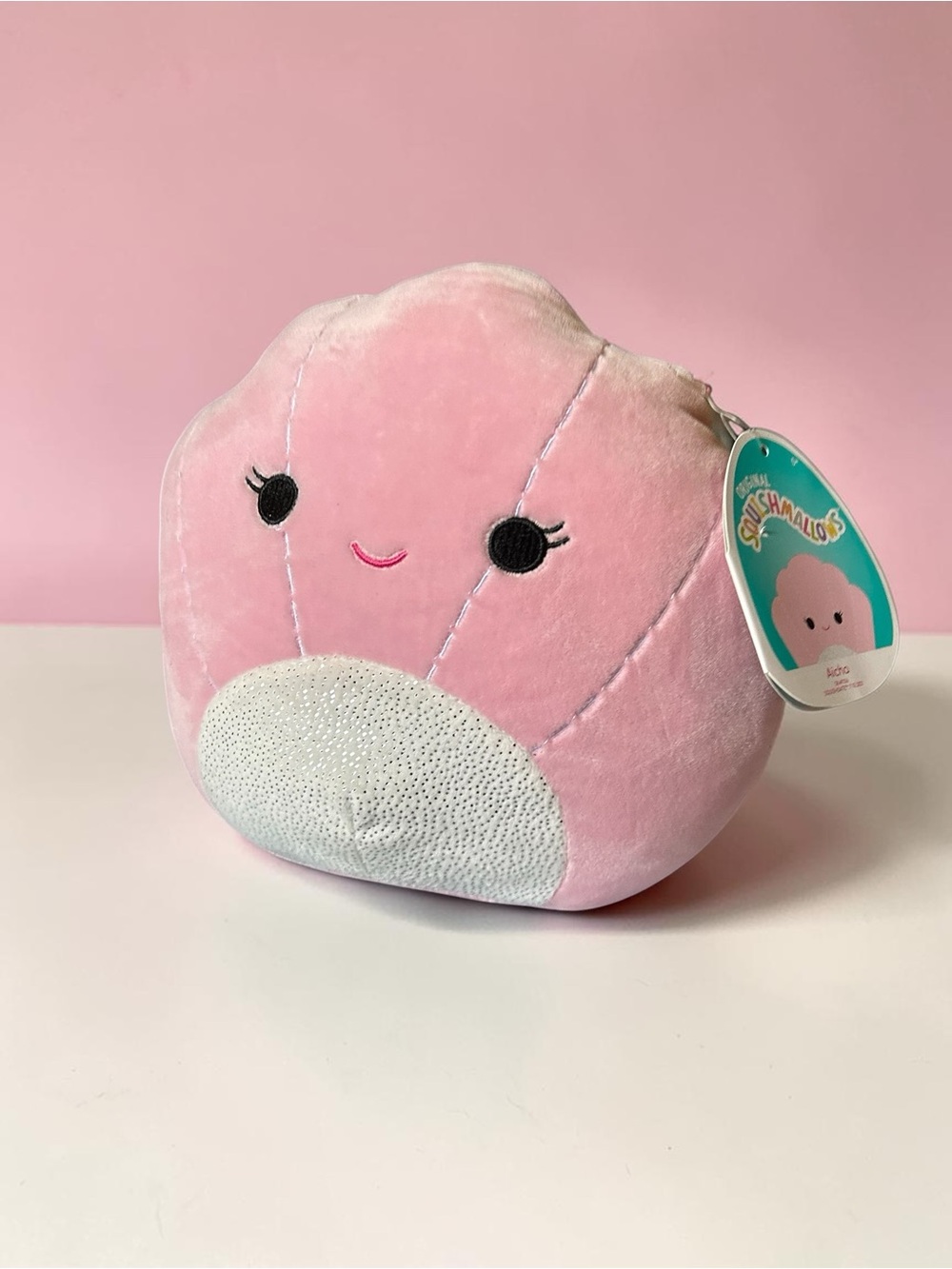 Squishmallow 8” Aicha the Pink Clam Seashell Plush NWT Sea Life Squad #1136